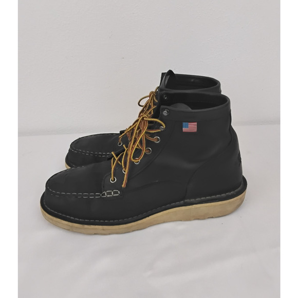Danner Bull Run Moc Toe Work Boots Men\'s 11.5 Black Steel Toe Lace Up *W4778 main image 14